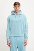 Mikina Calvin Klein Underwear pánská, tyrkysová barva, s kapucí, hladká, LV00NM2894