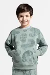 Dětská mikina Coccodrillo zelená barva, vzorovaná, SAGE TIME BOY KIDS