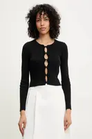 Bavlněný kardigan Answear.LAB dámský, černá barva, lehký