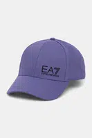 Bavlněná baseballová čepice EA7 Emporio Armani fialová barva, s potiskem, AF11989.7X000005