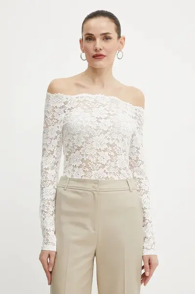 Halenka Morgan TKISS dámská, bílá barva, vzorovaná, TKISS