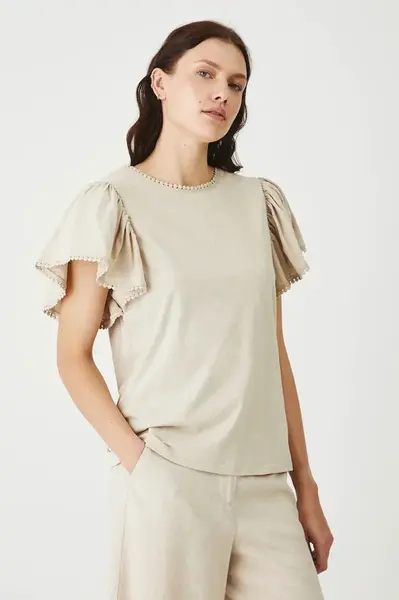 Bavlněné tričko Medicine dámské, béžová barva, odkrytá záda