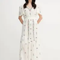 Bavlněné šaty La Petite Française RACHELE béžová barva, maxi, RACHELE
