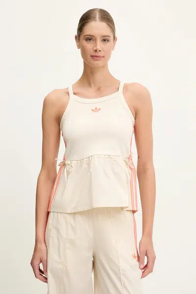 Top adidas Originals Top béžová barva, KC0765