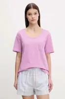 Bavlněné pyžamové tričko United Colors of Benetton dámské, fialová barva, bavlněné, 30963M07U