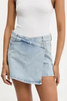 Džínové šortky Answear.LAB dámské, modrá barva, high waist