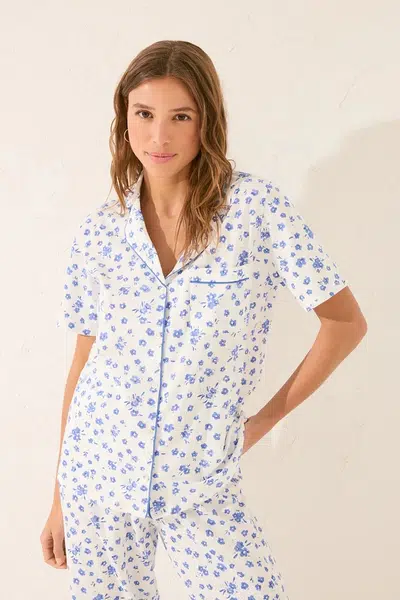 Bavlněné pyžamo women'secret dámské, bílá barva, bavlněné, 3139889