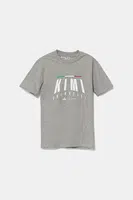 Dětské bavlněné tričko adidas Performance MERCEDES šedá barva, s potiskem, JZ8913