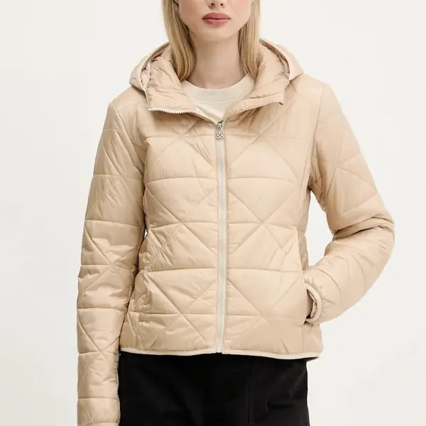 Bunda HUGO béžová barva, přechodná, 50544151