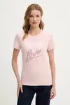Bavlněné tričko Guess růžová barva, W5GI05 I3Z14