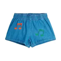 Dětské riflové kraťasy Mini Rodini Note modrá barva, s aplikací, 2523014060