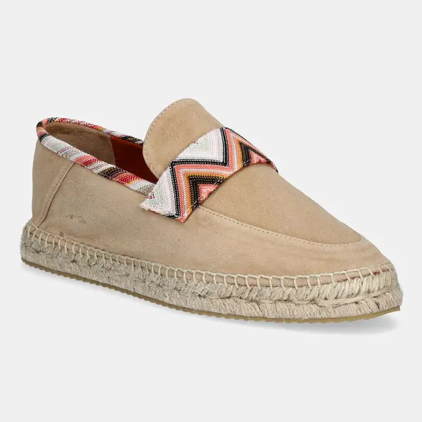 Semišové espadrilky Missoni Amelia béžová barva, MWB013_020