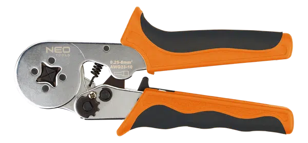 Krimpovací (lisovací) kleště 0,25 - 6 mm2, na dutinky, s aretací - NEO tools 01-507