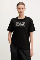 Bavlněné tričko EA7 Emporio Armani černá barva, AF12503.7W000098