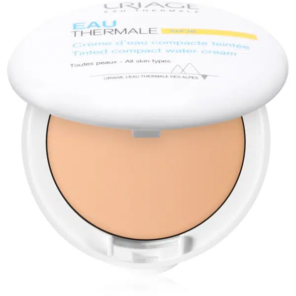 Uriage Eau Thermale Water Cream Tinted Compact SPF 30 hodvábny púder pre zjednotenie farebného tónu pleti 10 g