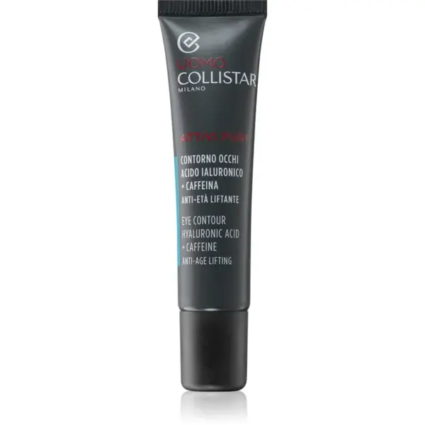 Collistar Uomo Attivi Puri Eye Contour Hyaluronic Acid + Caffeine Eye Contour rozjasňujúci očný krém s Anti-age efektom 15 ml