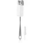 BabyOno Take Care Brush for Bottles and Teats with Mini Brush & Sponge Tip kefa na čistenie Grey 2 ks