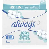 Always Cotton Protection Night vložky bez parfumácie 8 ks