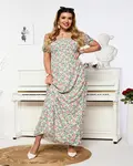 Resti Women's white and pink maxi dress with floral print - Clothing