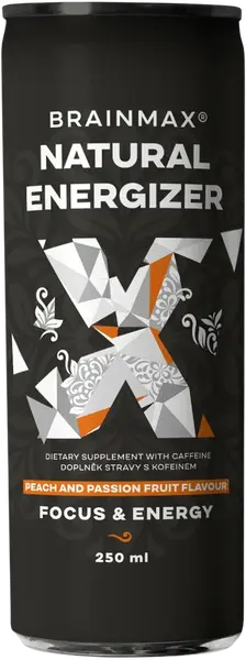 BRAINMAX Energetický drink Broskyňa, marakuja 250 ml