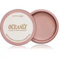 Attitude Oceanly Plastic Free Makeup krémové očné tiene s trblietkami odtieň Pretty in pink 5 ml