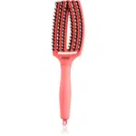 Olivia Garden Fingerbrush Boar & Nylon kefa na vlasy so štetinami z nylonu a diviaka Red Confidence 1 ks