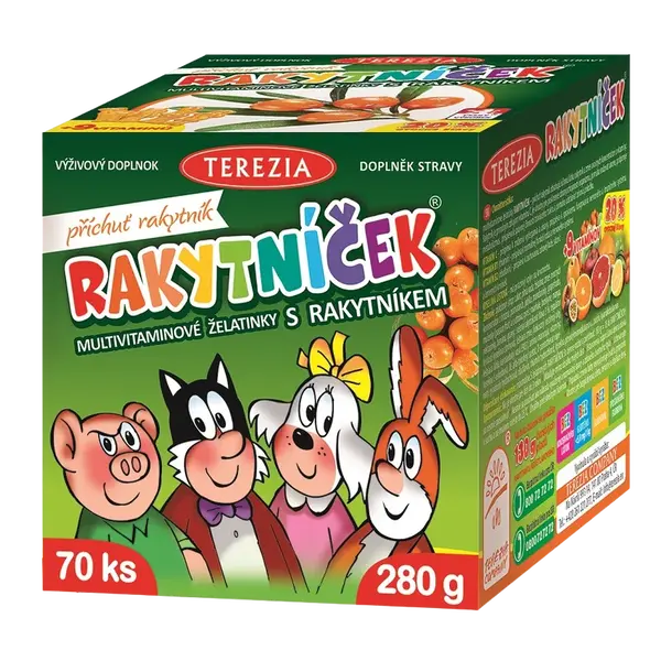TEREZIA Rakytníček multivitamínové želatínky s rakytníkom 70 ks