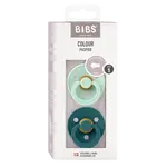 BIBS Colour Cumlíky z prírodného kaučuku - veľkosť 1, Nordic Mint/Forest Lake, 2 ks