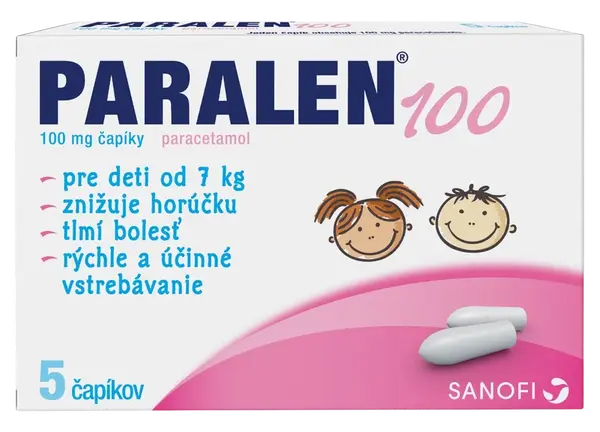 PARALEN 100 mg 5 čapíkov