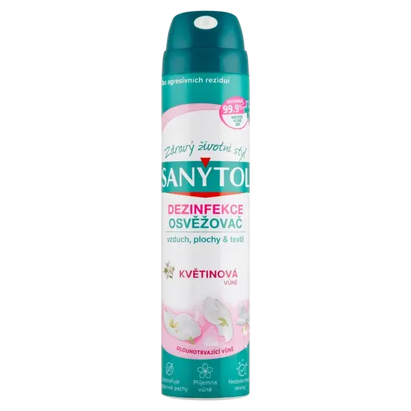 SANYTOL Dezinfekcia osviežovač vzduchu, plôch a textílií Kvetinová vôňa 300 ml