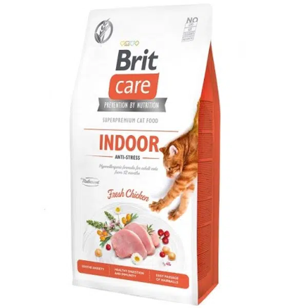 Brit Care Cat Grain-Free Indoor Anti-stress 7 kg | Granule pre mačky