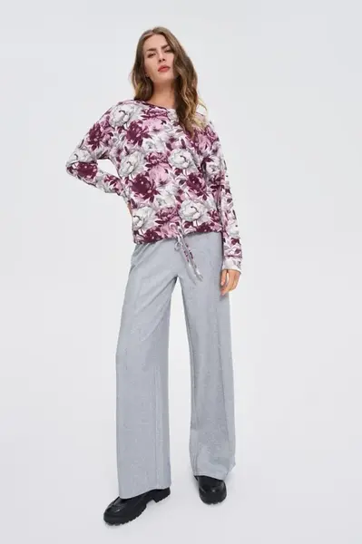 Marisse White Floral Sweatshirt