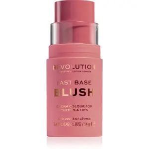 Revolution Fast Base tónovací balzam na pery a líca odtieň Blush 14 g