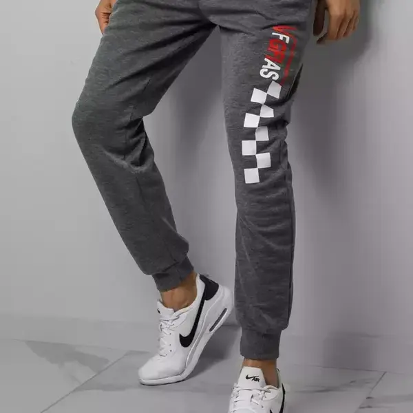 Pánske teplákové nohavice sivé Dstreet