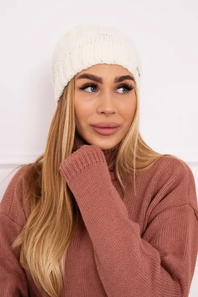 Kesi Čapica s fleece Karolina K243 ecru