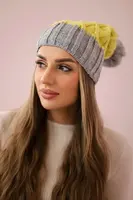 Kesi Čapica с fleece Milano K203 žltá+šedá