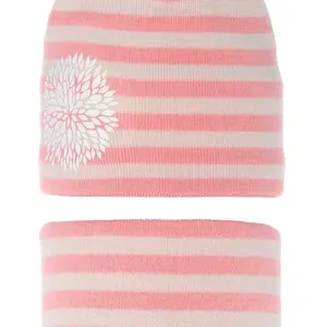 AGBO Girl's winter/ autumn set: hat and tube scarf pink Lila