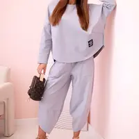 Set of sweatshirt and pants punto gray color