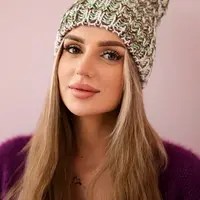 Women's cap Lora K312 green + brown