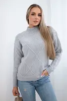 Diamond grey pullover sweater