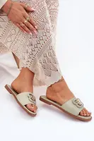 Boto Ploské Dámske Sandále S Ozdobným Detalom Zelené Nenitta