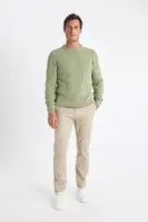 DEFACTO Canvas Chino Pants Standard Fit 4 Pocket Cotton Flexible Straight Leg