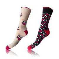 Bellinda 
CRAZY SOCKS 2x - Veselé ponožky 2 páry - biela - červená - čierna