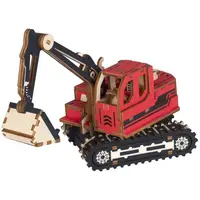 Woodcraft Dřevěné 3D puzzle Rýpadlo červená