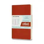 Sešity Moleskine Volant - měkké desky S, linkované, 2 ks, oranžová/modrá