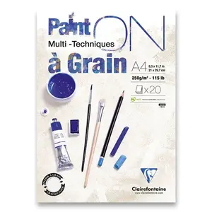 Blok Clairefontaine Paint'ON Grain - A4, 20 listů, 250 g