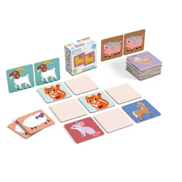KukiKuk 80004 Velké pexeso Zvířátka na dvoře