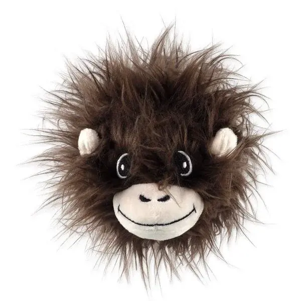 Hračka Dog Fantasy Jungle hlava opičí pískací tmavě hnědá 12cm