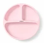 Babyono Silikonový talíř pro děti, tříkomorový s přísavkou - růžový