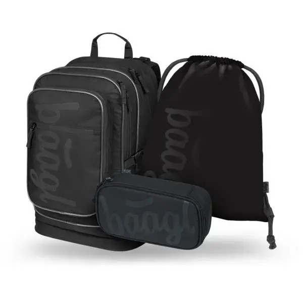 BAAGL SADA 3 Cubic Uni černá: batoh, penál, sáček